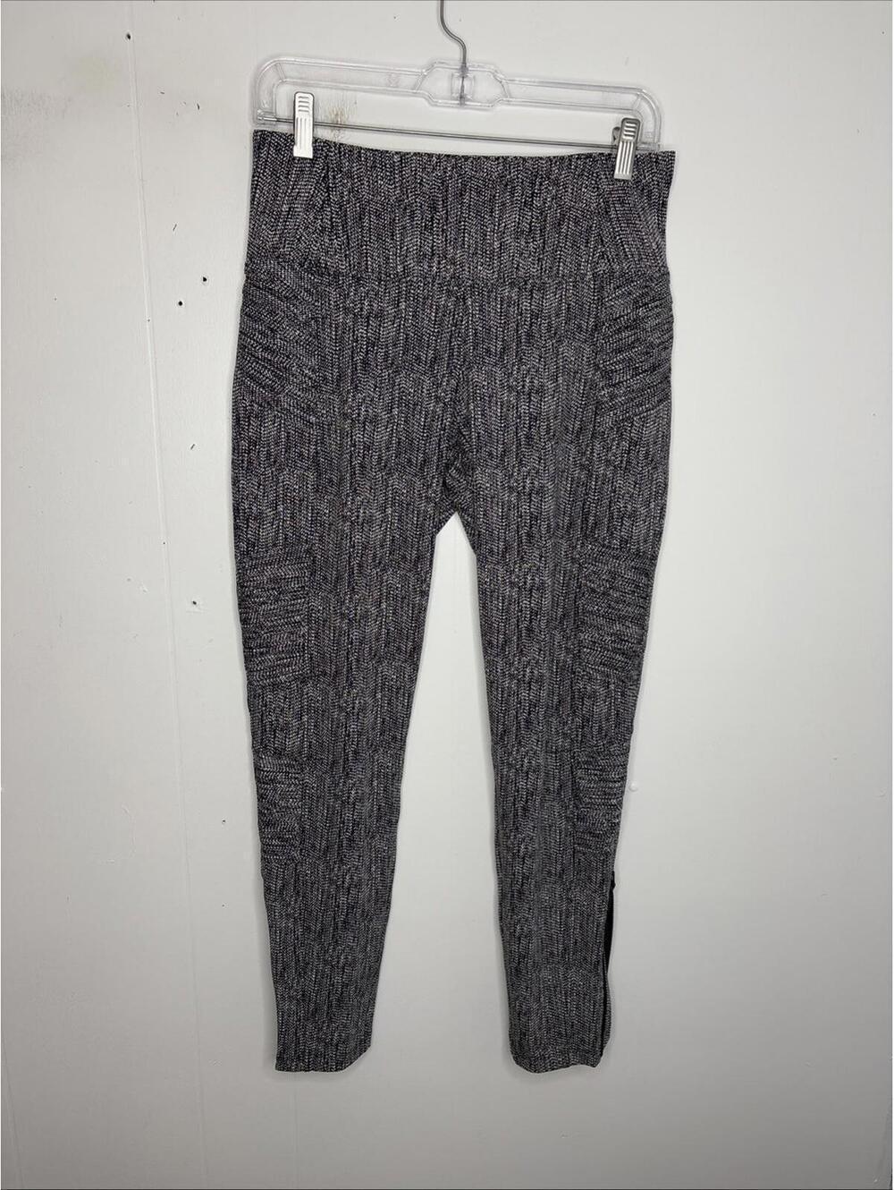 Athleta Pants Womens Medium Delancy Textured Moto Leggings Speckled Zip Ankle